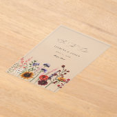 Zonnebloem & Wildflowers Bloemen Acryl Uitnodigingen (Laagn)