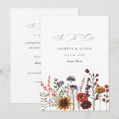 Zonnebloem & Wildflowers Bloemen Save The Date (Voorkant / Achterkant)