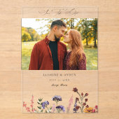 Zonnebloem & Wildflowers Bloemfoto Acryl Uitnodigingen (Voorkant)