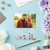 Zonnebloem & Wildflowers Bloemfoto Acryl Uitnodigingen (Insitu (Huwelijk))