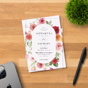 Zonnebloem & Wildflowers Floral Wedding 2 Acryl Uitnodigingen