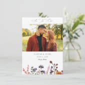 Zonnebloem & Wildflowers Floral Wedding 2 Save The Date (Staand voorkant)