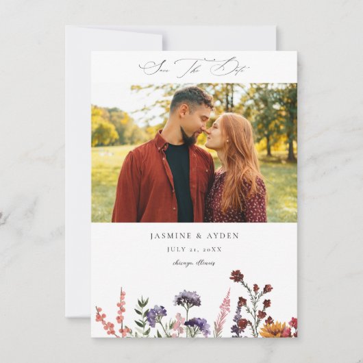 Zonnebloem & Wildflowers Floral Wedding 2 Save The Date (Voorkant)