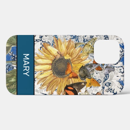 ZONNEBLOEM WILLIAM MORRIS iPhone 12 HOESJE DIY NAA (Achterkant (horizontaal))