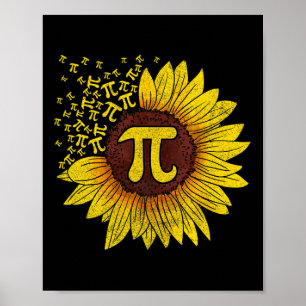 Zonnebloem Wiskunde Nerd Teacher Shirt Poster