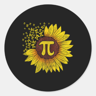 Zonnebloem Wiskunde Nerd Teacher Shirt Ronde Sticker