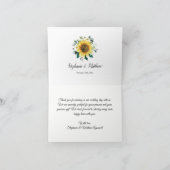 Zonnebloem Wit Bloemen Marine Hout Geometrische Br Bedankkaart (Binnen)