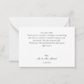 Zonnebloem & wit bloemwit 2b klein dank u notitiekaartje (Achterkant)