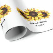 Zonnebloem Wit Floral Geel Cadeaupapier (Rol Hoek)