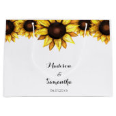 Zonnebloem Wit Geel Wit Groot Cadeauzakje (Voorkant)