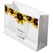 Zonnebloem Wit Geel Wit Groot Cadeauzakje (Voorkant Gekanteld)