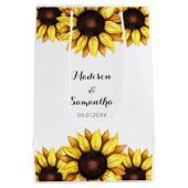 Zonnebloem Wit Geel Wit Medium Cadeauzakje (Achterkant)