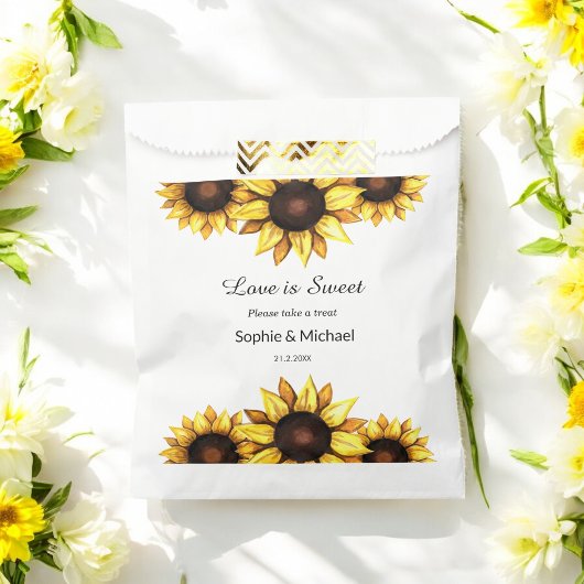 Zonnebloem Wit Rustic Favor Bag Bedankzakje
