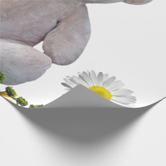 Zonnebloem Wit Teddy Bear Matte Wrapping Paper Cadeaupapier (Hoek)