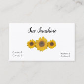 Zonnebloem, wit visitekaartje (Voorkant)
