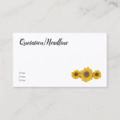 Zonnebloem, wit visitekaartje (Achterkant)