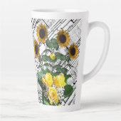 Zonnebloem Witte Baksteen Latte Mok (Rechts)