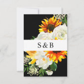 Zonnebloem & Witte Bloemenkunst Zigeuner Opslag Da Save The Date (Achterkant)