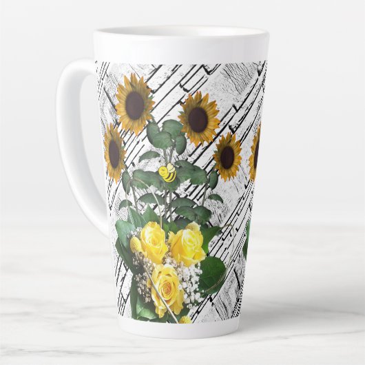 Zonnebloem Witte Brick Latte Mok (Linkerhoek)