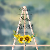 Zonnebloem witte daisy boog elegant acryl bord (Neutraal)