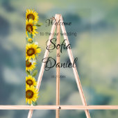 Zonnebloem witte daisy boog elegant acryl bord (Neutraal)