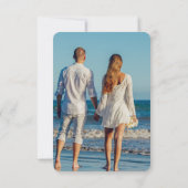 Zonnebloem witte daisy boog elegante foto save the date (Achterkant)