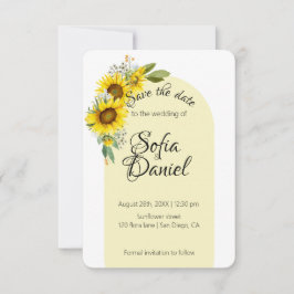 Zonnebloem witte daisy boog elegante foto save the date