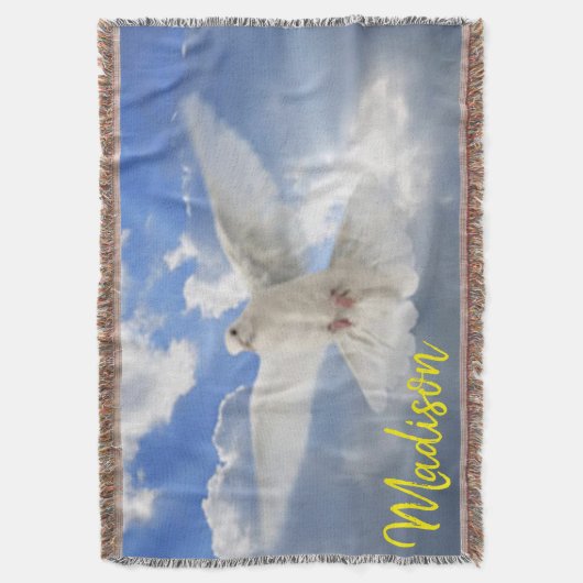 Zonnebloem witte duif gooien deken (Voorkant Verticaal)