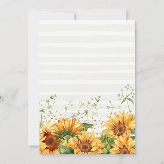 Zonnebloem Witte pompoenen Herfst Baby shower Kaart (Achterkant)