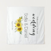 Zonnebloem witte roos bruiloft  wandkleed (Voorkant (horizontaal))