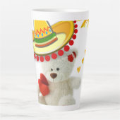 Zonnebloem Witte Teddy Bear Latte Mok (Voorkant)