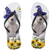 Zonnebloem Witte Teenslippers van Teddy Bear (Voetbed)
