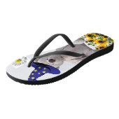 Zonnebloem Witte Teenslippers van Teddy Bear (Schuin)