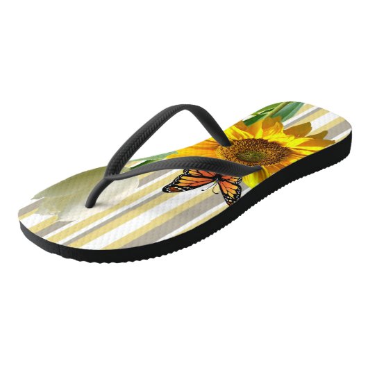 Zonnebloem Witte Tulp Butterfly Teenslippers (Schuin)