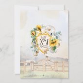 Zonnebloem Witte Waterverf Charra Quinceanera Kaart (Achterkant)