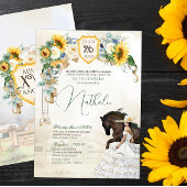 Zonnebloem Witte Waterverf Charra Quinceanera Kaart