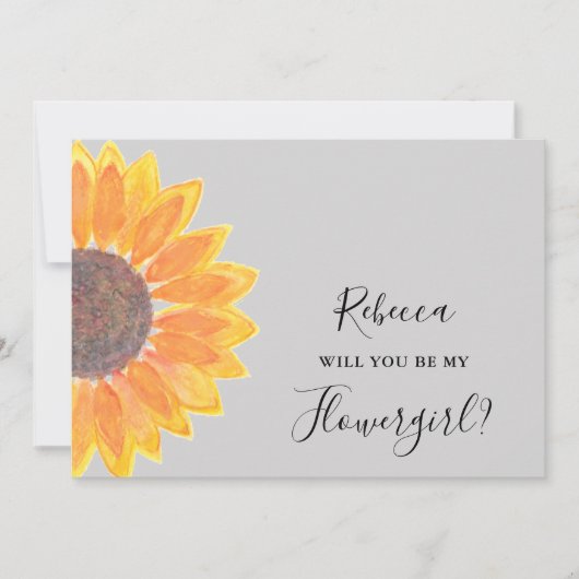 Zonnebloem word jij mijn bloederige grijs kaart (Voorkant)