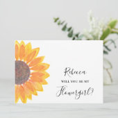Zonnebloem... word jij mijn bloemmeisje. kaart (Staand voorkant)