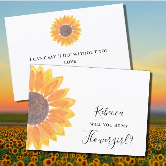 Zonnebloem... word jij mijn bloemmeisje. kaart