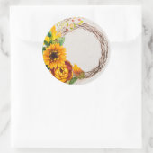 Zonnebloem Wreath Ronde Sticker (Tas)
