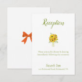 Zonnebloem Wuwelijke Ontvangst Informatiekaartje (Voorkant / Achterkant)