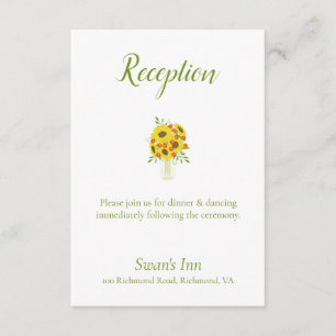 Zonnebloem Wuwelijke Ontvangst Informatiekaartje
