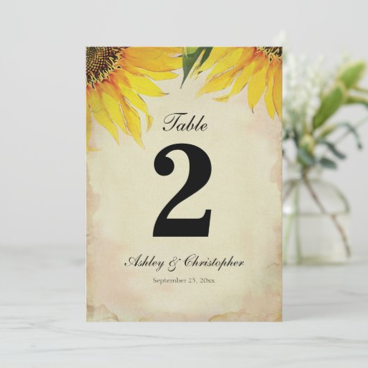 Zonnebloem Wuwwaardtabel nummer twee Kaart (Staand voorkant)