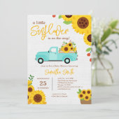 Zonnebloem Yellow Truck Herfst Boy Baby shower Kaart (Staand voorkant)