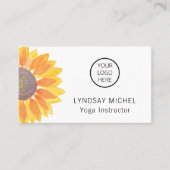 Zonnebloem Yoga Instructeur Logo Visitekaartje (Voorkant)