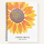 Zonnebloem Yoga Instructeur Personaliseren Notitieboek (Voorkant)