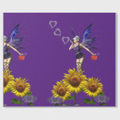 Zonnebloem Zacht Rood Gehartenpapier voor het oppa Cadeaupapier (Vlak)