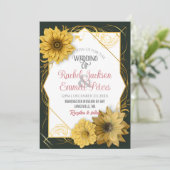 Zonnebloem Zachte kleuren passen gouden Lijst aan Kaart (Staand voorkant)