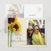 Zonnebloem... zal jij mijn Bridesmaid uitnodiging  (Voorkant / Achterkant)