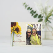 Zonnebloem... zal jij mijn Bridesmaid uitnodiging  (Staand voorkant)